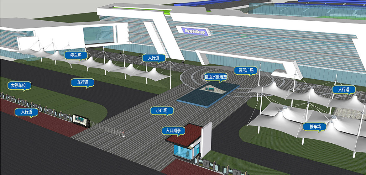 中山蒂森電梯廠景觀規劃設計景觀功能分析一