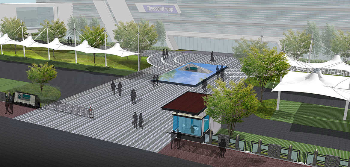 中山蒂森電梯廠景觀規劃設計效果圖一